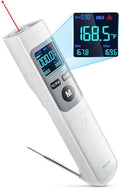 ERICKHILL Infrared Thermometer Gun with Meat Probe, 2-in-1 Temperature Gun with Laser for Cooking, Thermometer Gun for Grill, Pizza, Meat, BBQ, HVAC by ERICKHILL