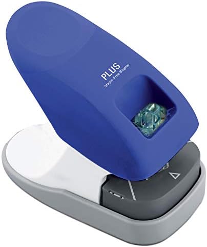 Plus Paper Clinch Desktop Staple-Free Stapler, Blue - Image 6