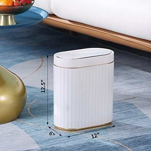 ELPHECO Bathroom Trash Can with Lid, 2 Gallon, Motion Sensor, White Gold - Image 4