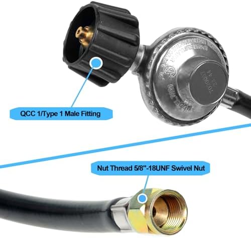 3Ft Propane Regulator Hose Replacement for LP Gas Grills - Image 5