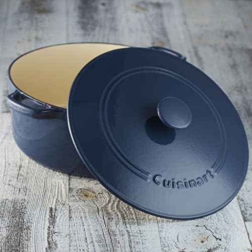 Cuisinart Chef's Classic Enameled Cast Iron Dutch Oven with Lid, Porcelain Enameled Interior, Oven Safe, Induction Compatible, Round, Provencial Blue, 7-Quart (Pack of 2) - Image 4