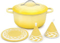 Winado 5 Qt Enameled Cast Iron Dutch Oven Pot with Lid, Yellow Ombre by Winado
