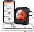 BFOUR Meat Thermometer Wireless Bluetooth, LCD Digital Meat Thermometer with Dual Probe, Wireless Remote BBQ Thermometer for Smoker Kitchen Cooking Grill Thermometer for Grilling BBQ Oven by BFOUR
