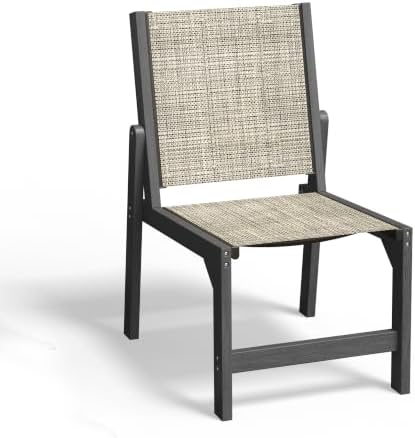 Ciokea HDPE Outdoor Dining Chair, Patio Stackable Porch Chairs, Grey by CIOKEA
