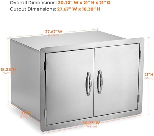 Stanbroil 30" Dry Storage Cabinet for Outdoor Kitchen, 304 Stainless Steel - Image 3