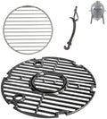 Round Grill Grate & Firegrate for Char Griller Akorn Jr. Portable Kamado Ceramic Grill, Grill Parts for Char-Griller E86714, E6714, Replacement Parts for Chargriller Akorn Jr. Parts 6614 by BBQration