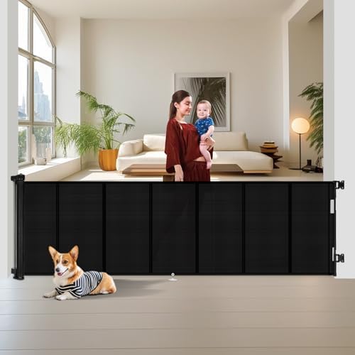 Miumoon 150 inch Reinforced Retractable Baby Gates 34 inch Tall by MiumoonBabyGates