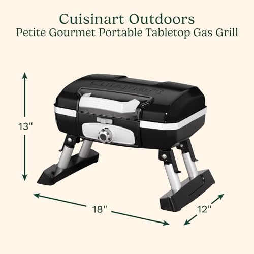 Cuisinart Gas Grill, Petite Gourmet, Foldable Design with Handle, 5,500 BTU - Image 2