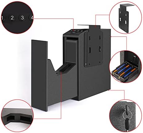 Digital Slider Handgun Gun Safe, Pistol Safe for Nightstand, Desk, Bedside - Image 3
