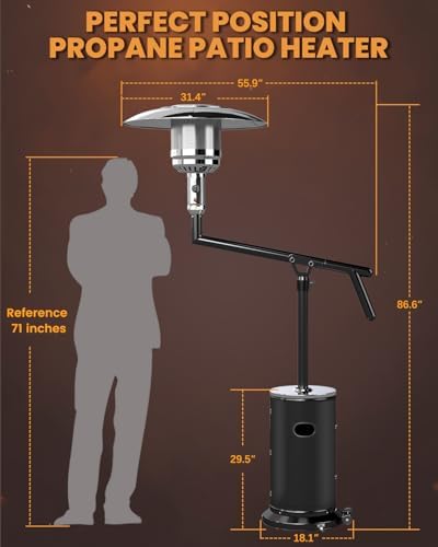FOOWIN Perfect Position Pyramid Patio Heater,Outdoor Heater with Swivel Arm - Image 3