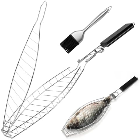 Fish Grill Basket for Grilling, Stainless Steel Basket, Non-Stick Fish Rack by Unknown