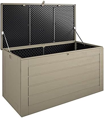 Cosco Outdoor Living 180 Gallon Patio Storage Box, Extra Large, Lockable Lid, Weather-Resistant, Tan/Brown by CoscoOutdoorLiving