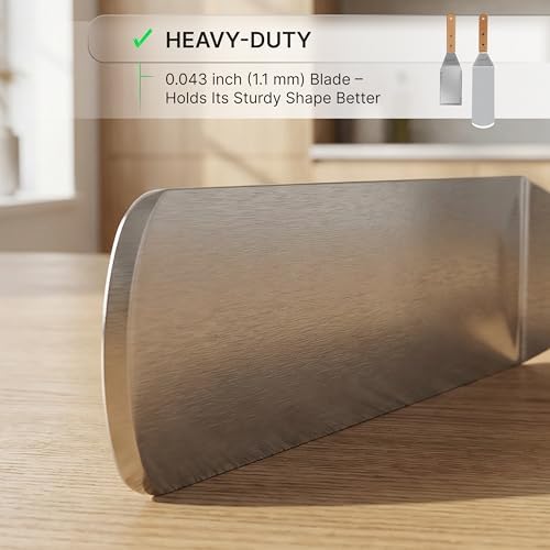 Anmarko Professional Griddle Spatula Set - Stainless Steel Metal Spatula and Griddle Scraper - Heavy Duty Commercial Grade - Image 4