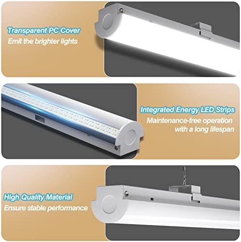 ANTLUX 8FT LED Shop Lights 110W Strip Lights [6-lamp T8 Fluorescent Equiv.], 12000LM, 5000K, Compact Commercial 8 Foot Light Fixtures for Warehouse, Garage, Energy Saving up to 4000W/5 Years, 6 Pack - Image 6
