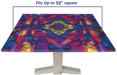Outdoor Tablecloth with Elastic, Mandala Madness Pattern Printed on Fade Resistant Picnic Table Covers with Elastic, Ideal for Weddings Birthdays Events, Fit for 52" x 52" Square Tables - Image 5