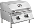 VEVOR Tabletop Gas Grill, 2-Burner Stainless Steel Portable Propane Grill, with Built-in Thermometer, Travel Locks, Weatherproof Lid, 15,000 BTU Total, for Outdoor Cooking, Patio, Party, Camping, RV by VEVOR