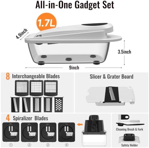 12-Blade Cook Tool & Gadget Sets, Egg Slicer Chopper Grater Set, White - Image 2