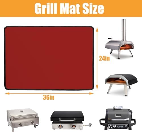 Heat Resistant Mats for Countertop fits Tabletop Grill, 36x24x0.04in, Red - Image 5