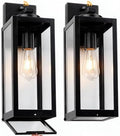 16" Enclosed Dusk to Dawn Outdoor Light Fixture, Modern Outside Porch Light by Yolsunes