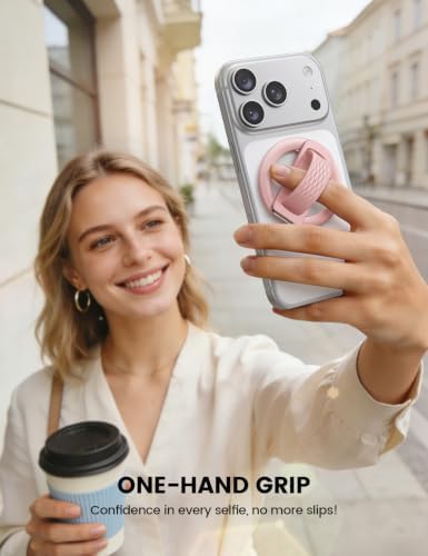 Lamicall Soft Pink Comfortable Silicone Finger Loop Magnetic Phone Grip - Image 2
