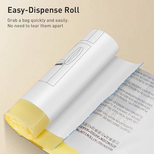 EKO 8 Gallon / 30.3 Liter, 60 Count Drawstring Trash Bags, Extra-Strong Unscented Garbage Bags, Easy-Dispense Roll for Kitchen & Household Use, Resists Tears, Leaks and Punctures, Code F-1, White - Image 3