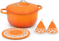 Winado 5 Qt Enameled Cast Iron Dutch Oven Pot with Lid, Orange Ombre by Winado