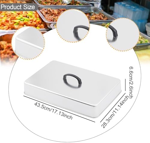 Grill Lid Steaming Food Cover Cooking Dome Rectangular Grilling Dome Burger Cover for Commercial BBQ Flat Top Griddle Patties, 43.5x28.3x6.6cm - Image 6
