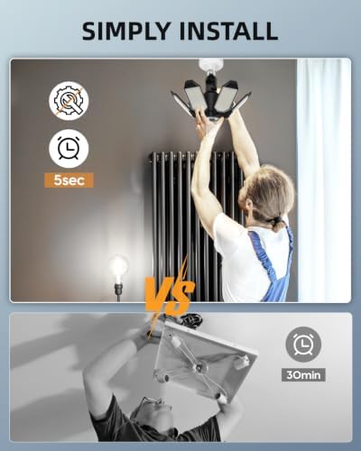 Adiding Rotatable LED Garage Light 4 Pack, 48000LM Brighter LED Shop Lights - Image 3