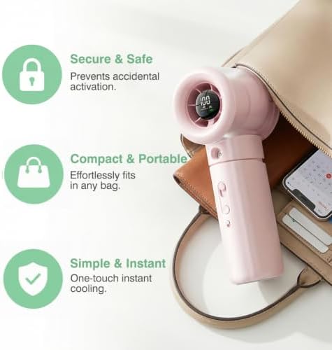 Handheld Turbo Misting Fan with LED Display & Safety Lock - Image 5