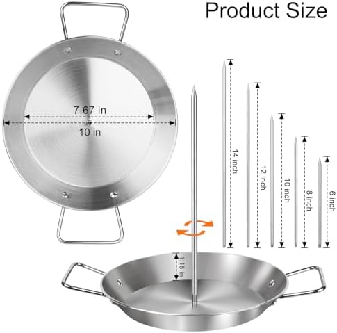 Al Pastor Skewer for Grill, 10 Inch Gyro Pan with Fat Separator - Image 6