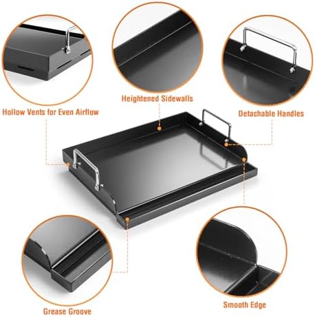 17 x 13 Inch Flat Top Cast Iron Griddle for Gas Grill Griddle - Image 3