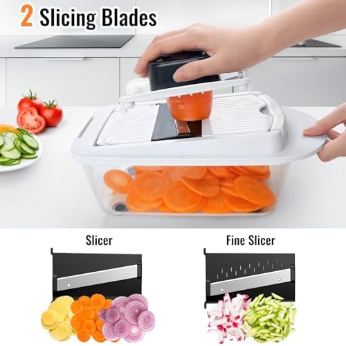 12-Blade Cook Tool & Gadget Sets, Egg Slicer Chopper Grater Set, White - Image 5