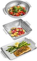 Onlyfire Stainless Steel Perforated Mini Grill Baskets, 3 Piece by Onlyfire+Chef