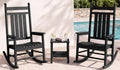 SERWALL Comfortable Outdoor Rocking Chairs Set of 3, Black by SERWALL