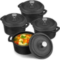 4 Pcs Mini Dutch Oven, 500F Small Round Iron Dutch Oven Pot, 17 oz by Suttmin