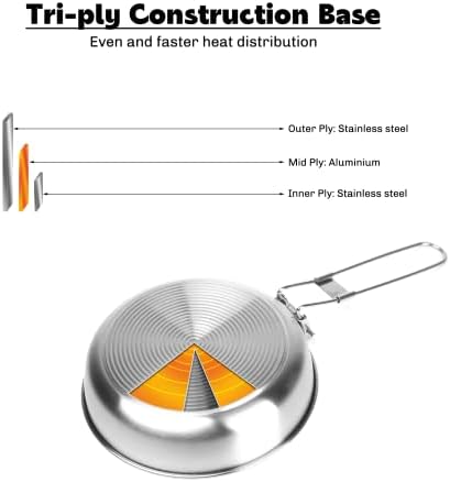 Fire-Maple Antarcti 8" Frying Pan | SUS 304 Stainless Steel Skillet - Image 4