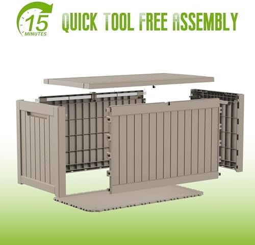 DRATO 310 Gallon Deck Boxes Outdoor Waterproof, Large Lockable Storage Box - Image 6