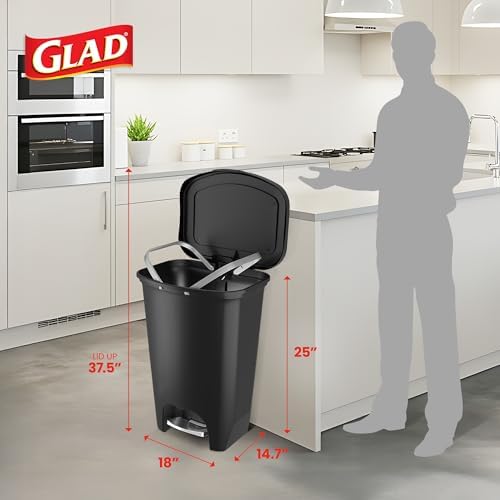 Glad Premium Trash Can with Clorox Odor Protection, 13 Gallon, Black - Image 2