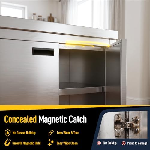 59" Stainless Steel Work Table with Cabinet, 4-Door Storage Cabinet - Image 3
