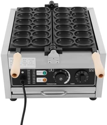 Commercial Waffle Maker, 1800W Electric Egg-Shaped Waffle Machine, Stainless Steel Waffle Iron Baker with Non-Stick Coating, 122-572℉ Temperature Adjustable, for Restaurant, Snack Bar - Image 5
