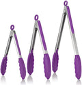 U-Taste Kitchen Tongs for Cooking, 600ºF Heat-Resistant Tps, 3Pcs/Purple by U-Taste