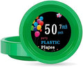 WELLIFE Green Plastic Plates 7 Inch 50 Count by WELLIFE