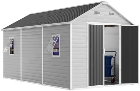 WACASA 8x14 FT Deep Resin Plastic Outdoor Storage Shed, Floor Included by WACASA