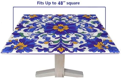 Outdoor Tablecloth Square, Mexican Talavera Pattern Printed on Stain Resistant Patio Table Cover Square, Perfect for Meals Coffee Guest Dinners, Fit for 48" x 48" Square Tables - Image 5