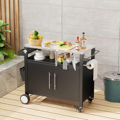Outdoor Grill Cart with Patio Furniture, Outdoor Grill Table with Storage - Image 6