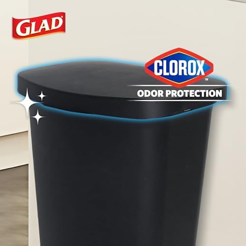 Glad Trash Can with Clorox Odor Protection | Plastic Bin, 13 Gal, Black - Image 3