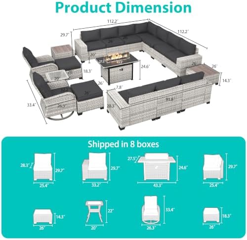 Outdoor Patio Furniture Set PE Wicker Rattan Outdoor Sectional Sofa - Image 2