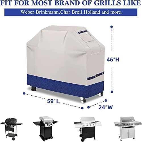 59 Inch Grill Cover Waterproof for Weber Genesis, Navy - Image 2