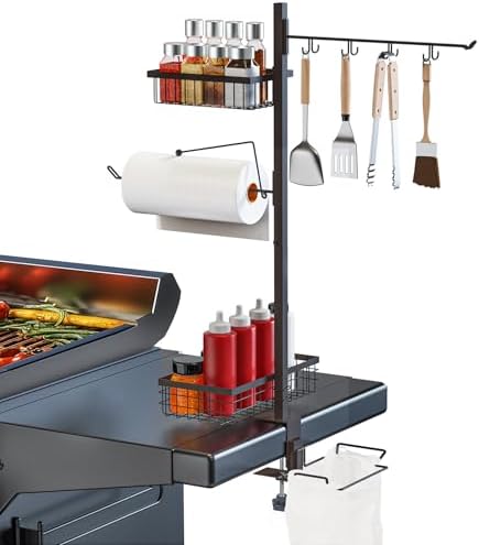 5-in-1 Griddle Caddy for Blackstone - Grill Organizer for Camping Outdoor Kitchen Cooking Tools & Accessories, Fathers Day Grilling BBQ Smoker Accessories Gifts for Men by Go-komax