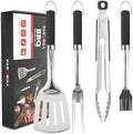 PARGRILL Grill Accessories Heavy Duty BBQ Set Gifts for Men/Women - Premium Stainless Steel Spatula, Fork, Brush & Tongs, Barbecue Utensils Tool Kit Gift for Grilling Lover Outdoor by PARGRILL